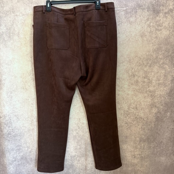 Tommy Hilfiger faux suede Brown Bootcut Stretch Pants women Size 16 - Picture 3 of 13